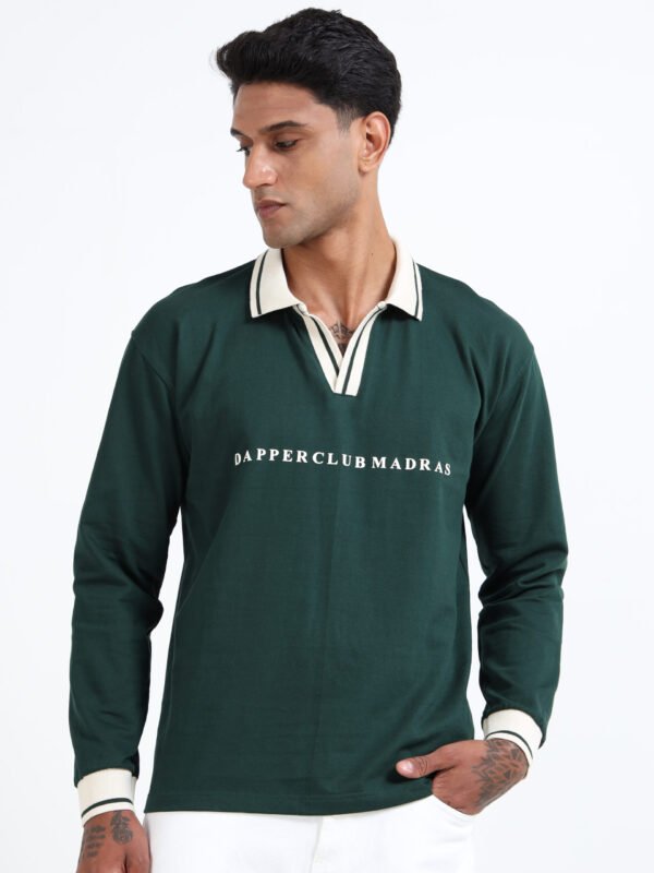 Green polo full sleeve T-Shirt - Image 2