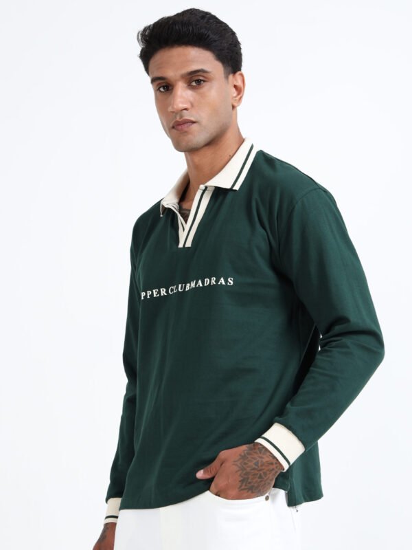 Green polo full sleeve T-Shirt - Image 3