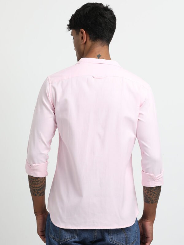 Pink Cuban collar solid full sleeve shirt - Image 5