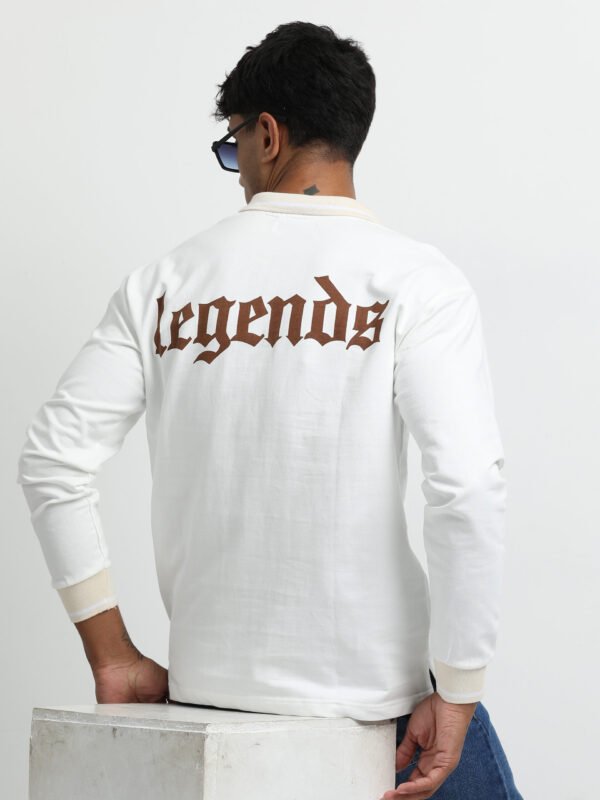 White polo full sleeve T-Shirt - Image 2
