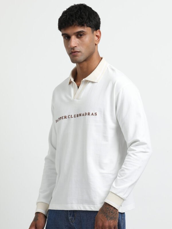 White polo full sleeve T-Shirt - Image 3