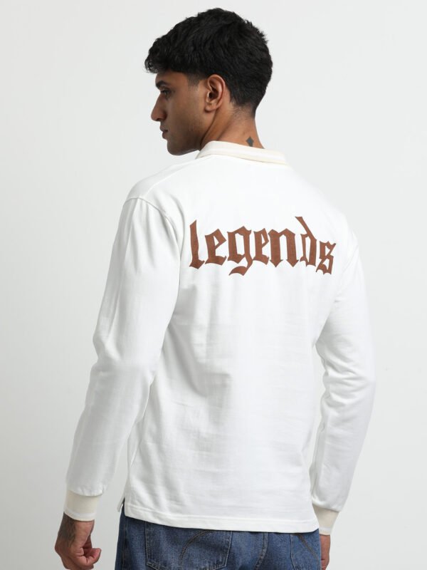 White polo full sleeve T-Shirt - Image 5