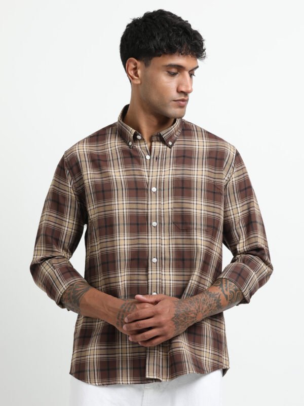 Chocolate brown sandal checks - Image 2