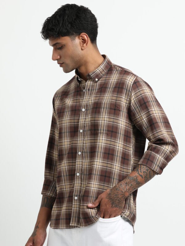 Chocolate brown sandal checks - Image 3