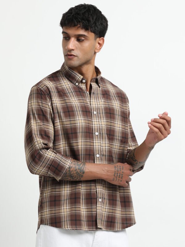 Chocolate brown sandal checks - Image 4