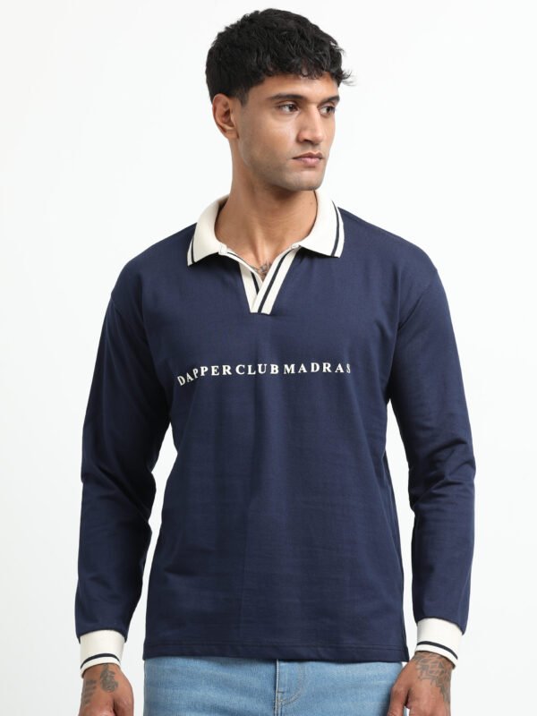 Blue polo full sleeve T-Shirt - Image 2