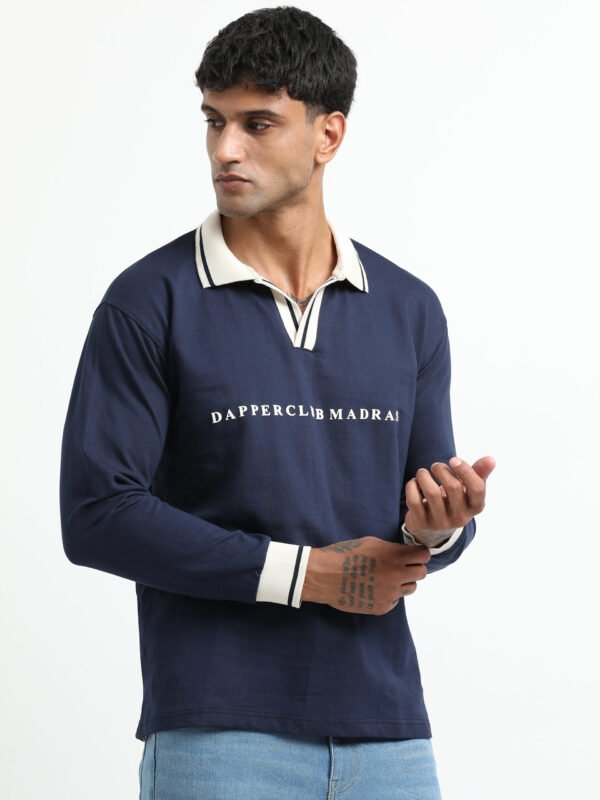 Blue polo full sleeve T-Shirt - Image 4