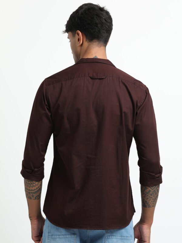 Coco-brown solid full sleeve shirt - Image 5