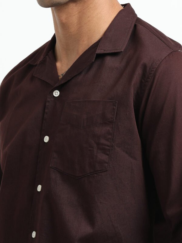 Coco-brown solid full sleeve shirt - Image 6