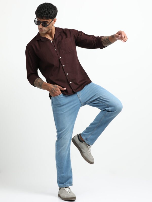 Coco-brown solid full sleeve shirt - Image 7