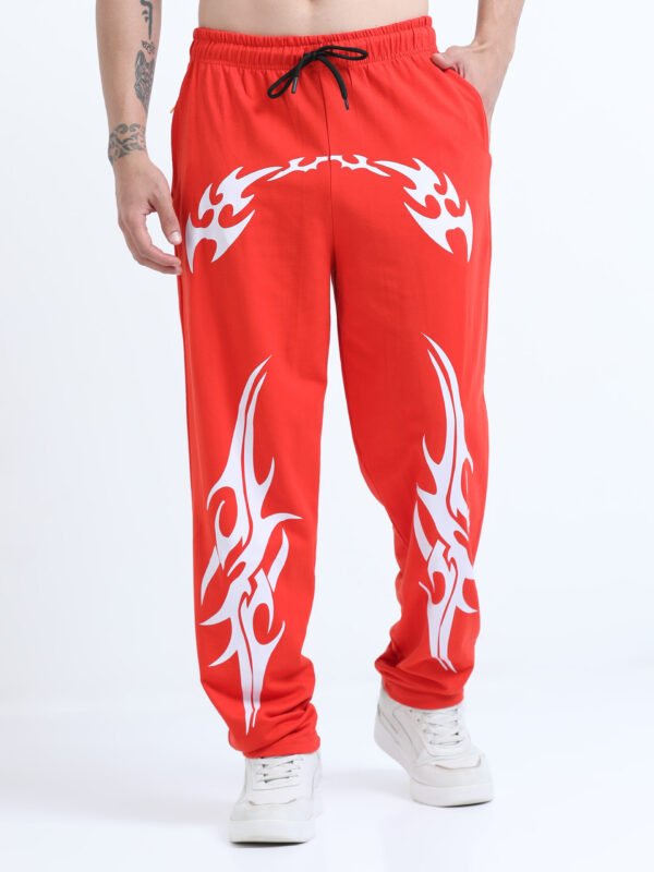 Orange maximalist White Printed relaxed fit, track pant - Image 2