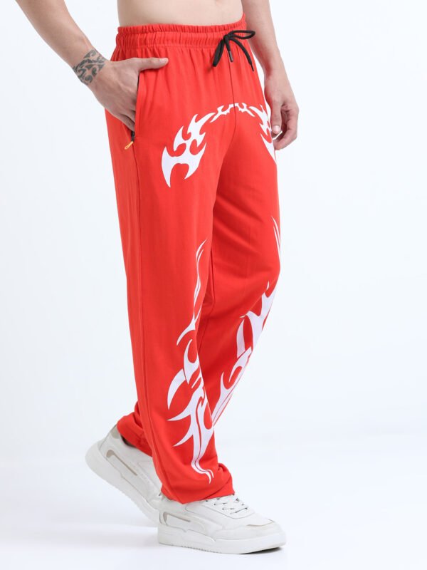 Orange maximalist White Printed relaxed fit, track pant - Image 3