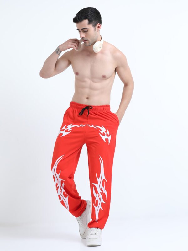 Orange maximalist White Printed relaxed fit, track pant - Image 7