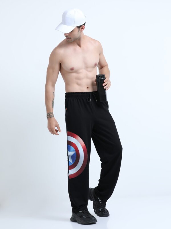 Black Captain America, relaxed fit, track pant - Image 5