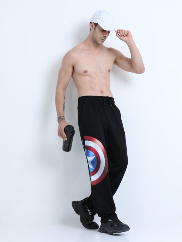 Black Captain America, relaxed fit, track pant - Image 7