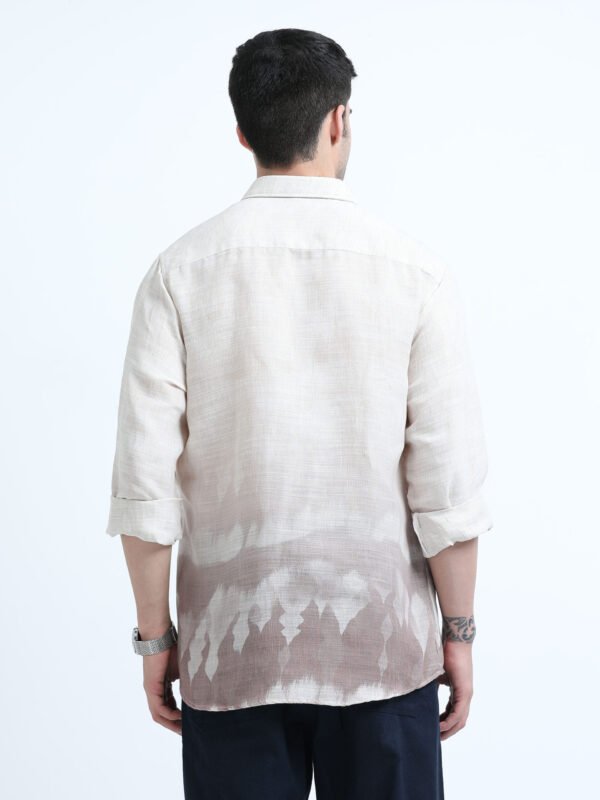 Beige & Brown Premium Linen Shirt - Image 3