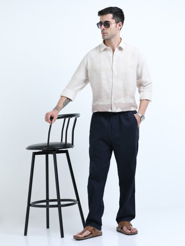 Beige & Brown Premium Linen Shirt - Image 6