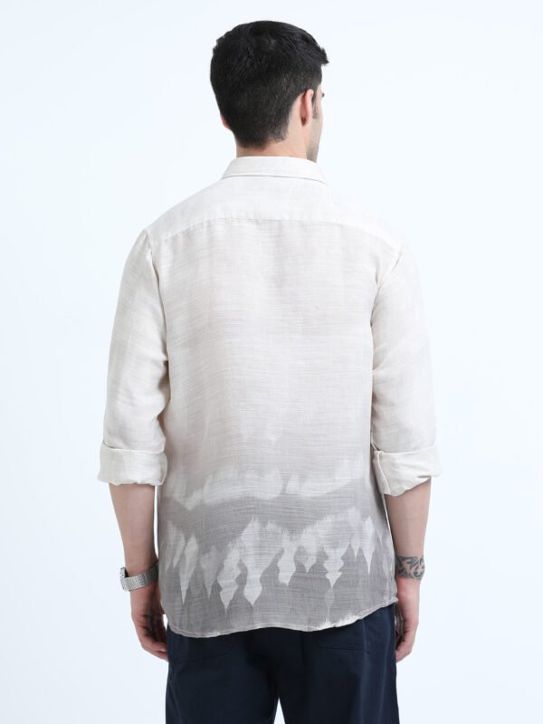 Beige & Green Premium Linen Shirt - Image 3