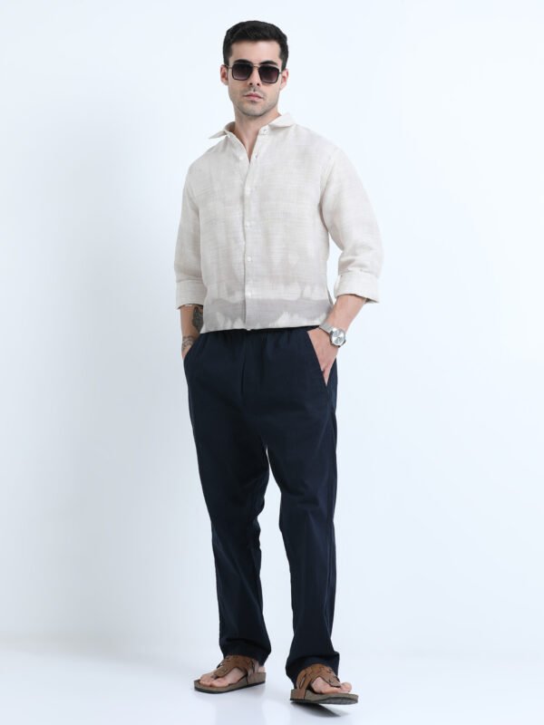 Beige & Green Premium Linen Shirt - Image 7