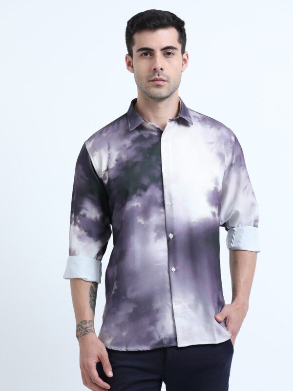 Premium Purple Printed Shirt - Image 5