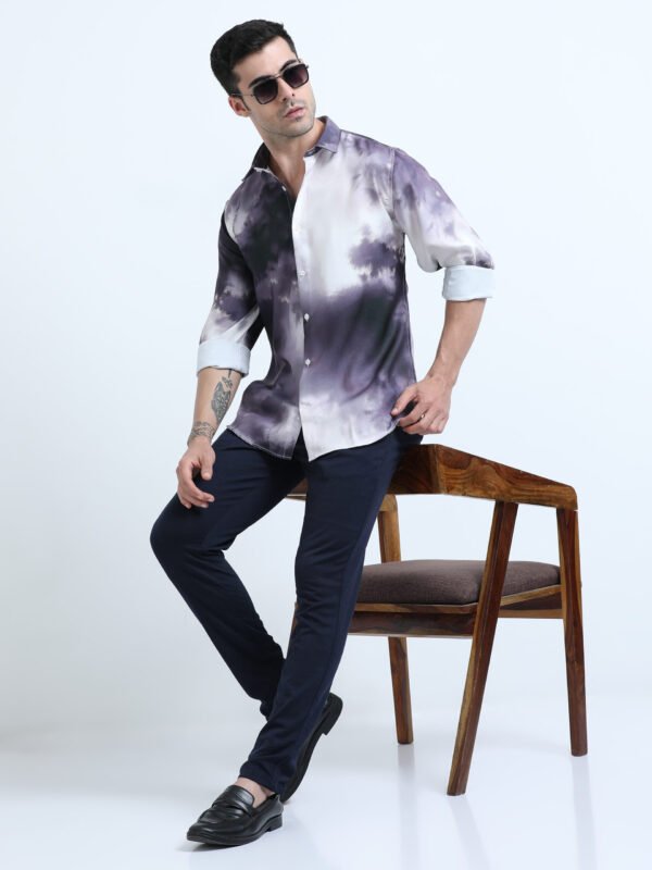 Premium Purple Printed Shirt - Image 2