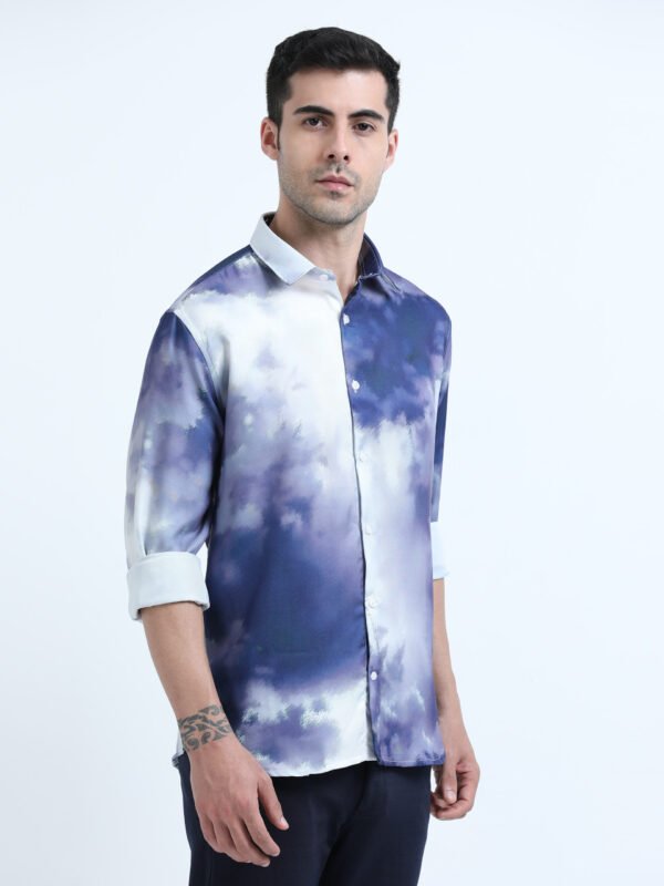 Premium Blue Printed Shirt - Image 2