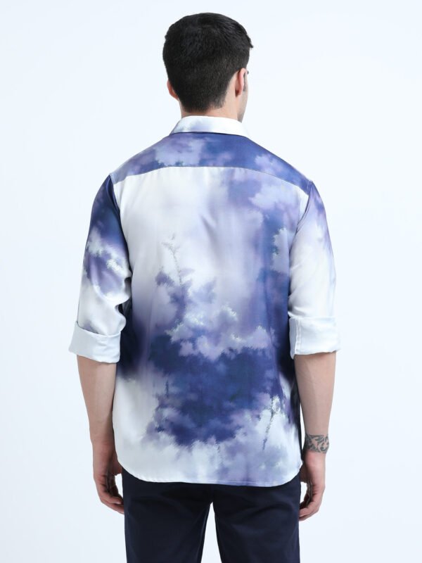 Premium Blue Printed Shirt - Image 3
