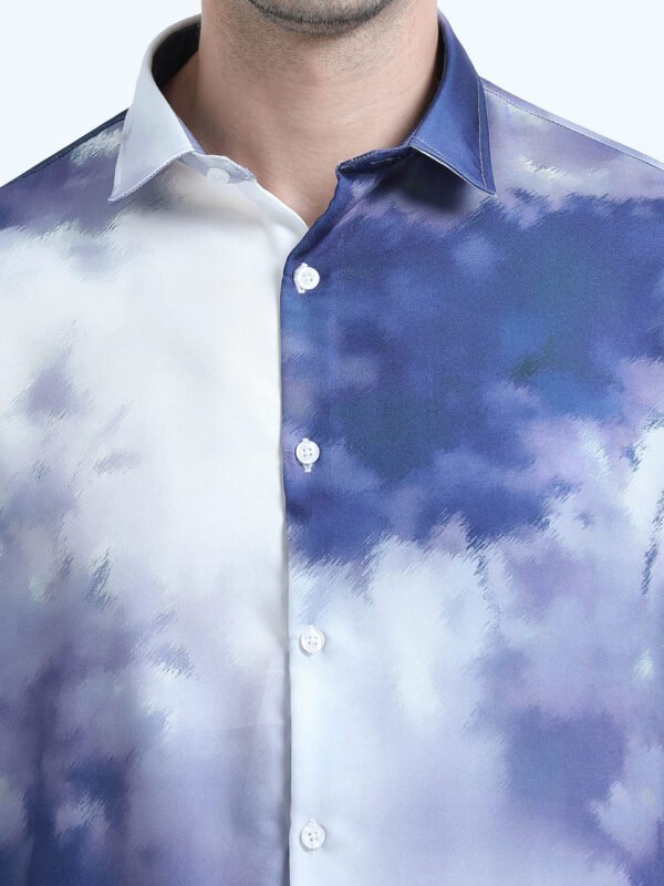 Premium Blue Printed Shirt - Image 4