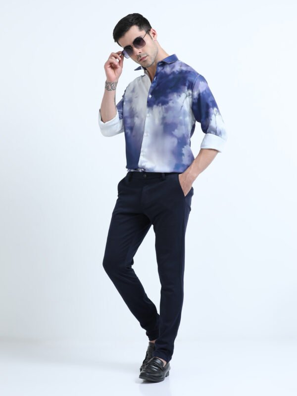 Premium Blue Printed Shirt - Image 6