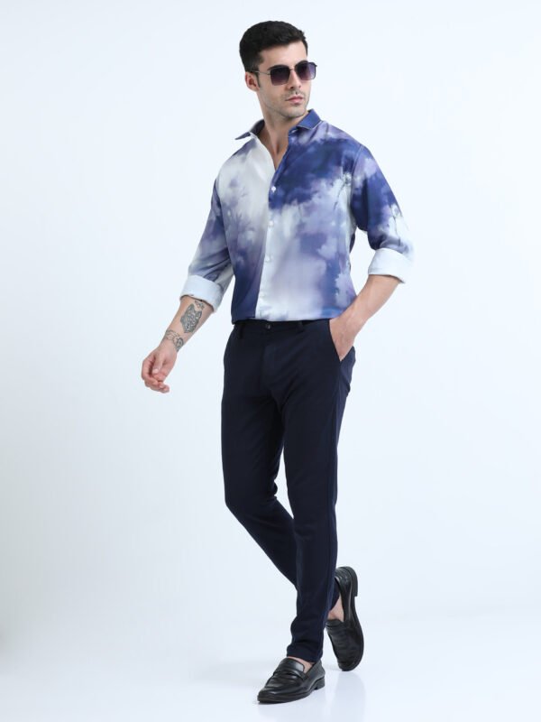 Premium Blue Printed Shirt - Image 7