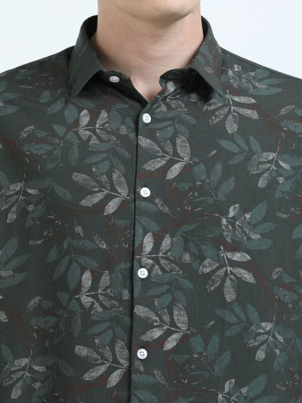 Premium Green Printed Shirt - Image 4